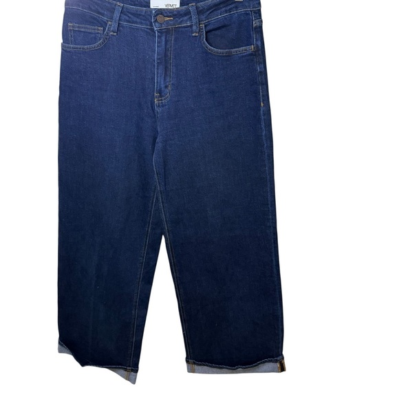 Vervet | Dark High Rise Cuffed Wide-Leg Jeans with Stretch | Sz 30 - Picture 4 of 11